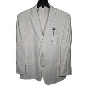 NWT Lauren Ralph Lauren Men’s White Linen Blazer Sport Coat Sz 48R